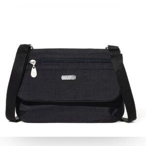 Baggallini Flap 2 It East-West Crossbody Bag In Black